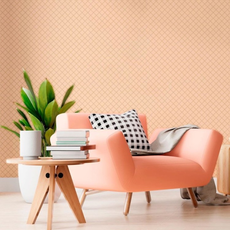 Papel de Parede Adesivo Grade Ornamental Neutro...