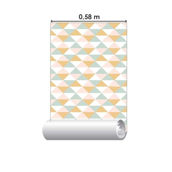 Papel de Parede Adesivo Grafismo Triêngulo Colorido N06289