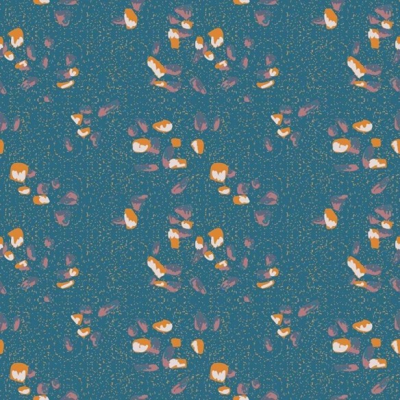 Papel de Parede Adesivo Granilite Azul e Laranja N07122