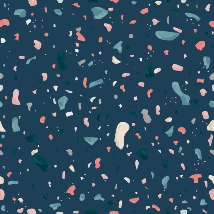 Papel de Parede Adesivo Granilite Azul Escuro e...