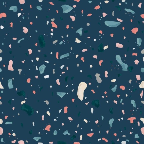 Papel de Parede Adesivo Granilite Azul Escuro e Colorido N07130