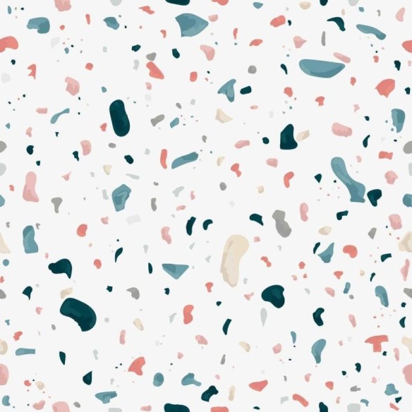 Papel de Parede Adesivo Granilite Branco Pedras Coloridas N07117