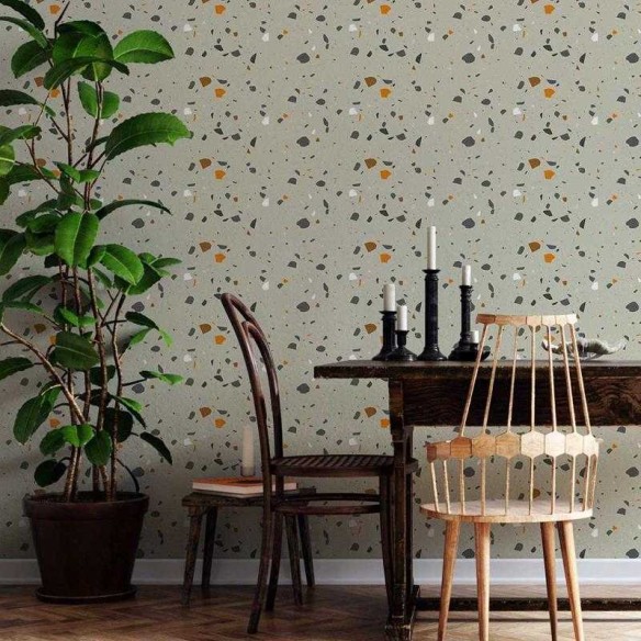Papel de Parede Adesivo Granilite Clássico Verde N05069