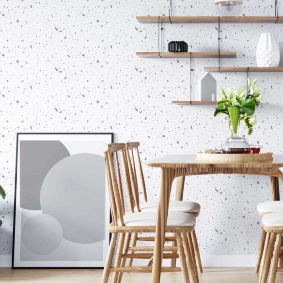 Papel de Parede Adesivo Granilite em Tons de Cinza N05018