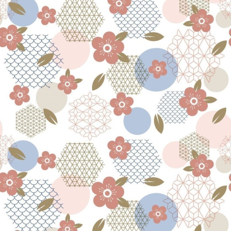 Papel de Parede Adesivo Abstrato Floral N018084