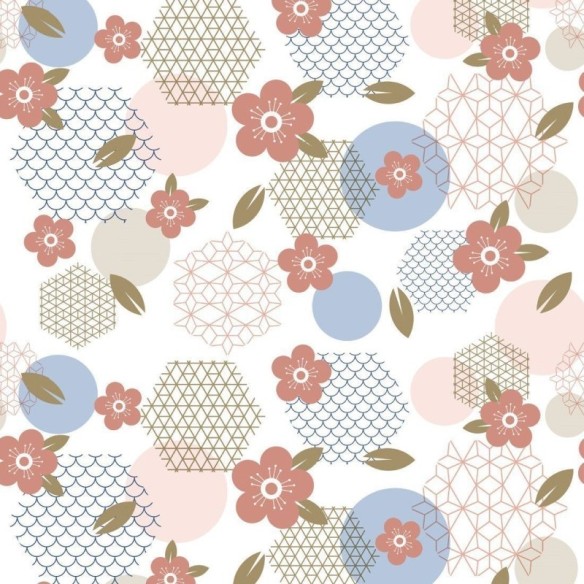 Papel de Parede Adesivo Abstrato Floral N018084