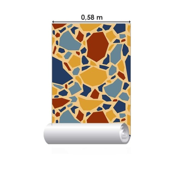 Papel de Parede Adesivo Granilite Moderno Grande Amarelo N07110