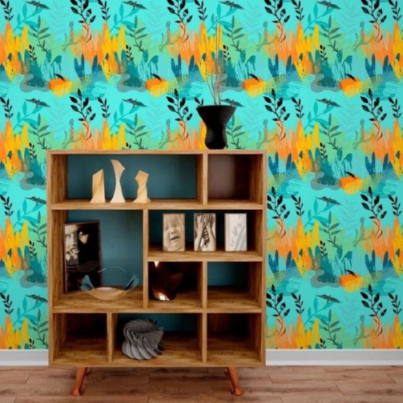 Papel de Parede Adesivo Abstrato Floresta N013277
