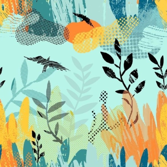 Papel de Parede Adesivo Abstrato Floresta N013277
