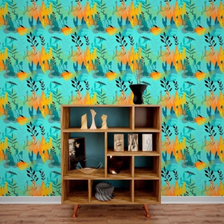 Papel de Parede Adesivo Abstrato Floresta N013277