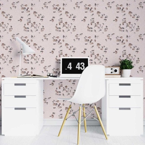 Papel de Parede Adesivo Granilite Rosa e Marrom N07138