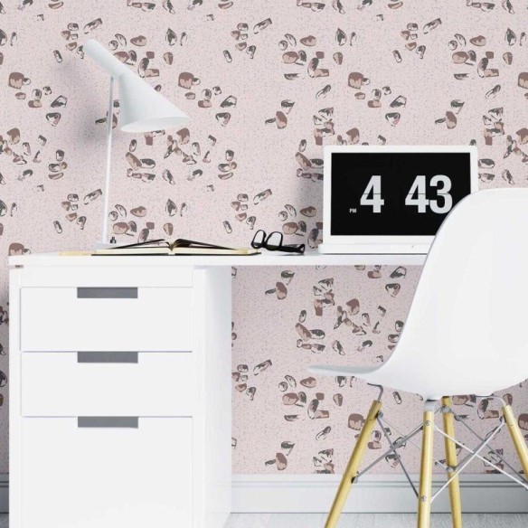 Papel de Parede Adesivo Granilite Rosa e Marrom N07138