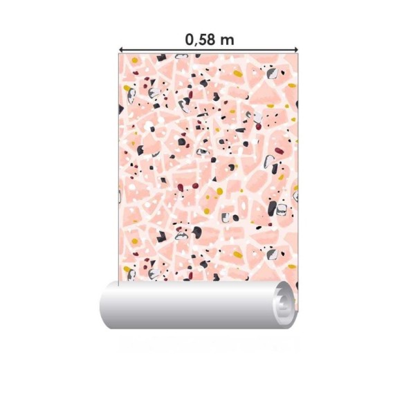 Papel de Parede Adesivo Granilite Rosa N07121