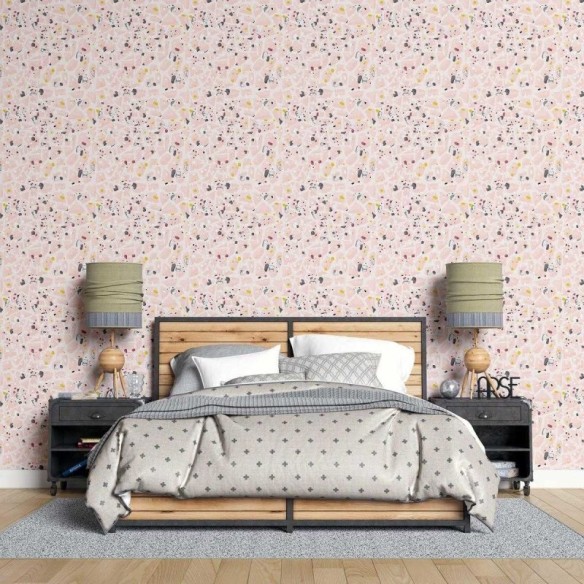 Papel de Parede Adesivo Granilite Rosa N07121