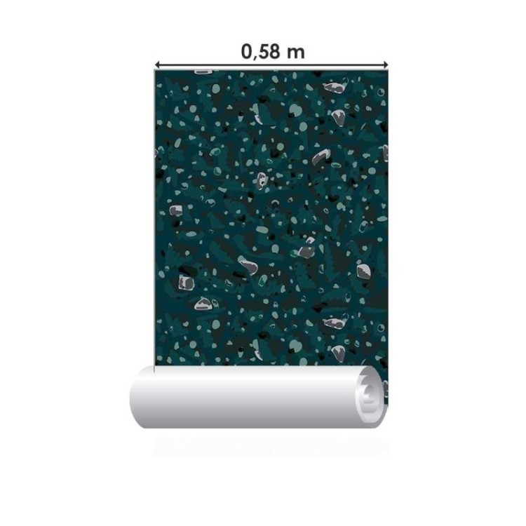 Papel de Parede Adesivo Granilite Verde Escuro...