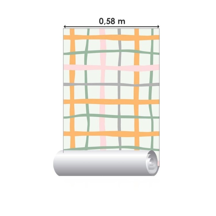 Papel de Parede Adesivo Gride Colorido N06284