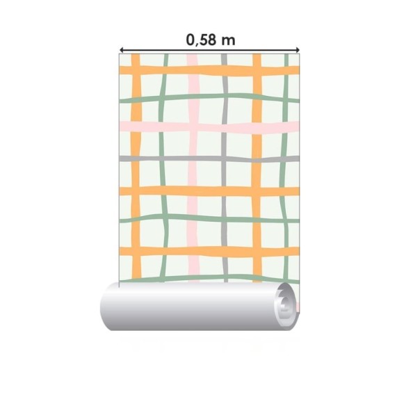 Papel de Parede Adesivo Gride Colorido N06284