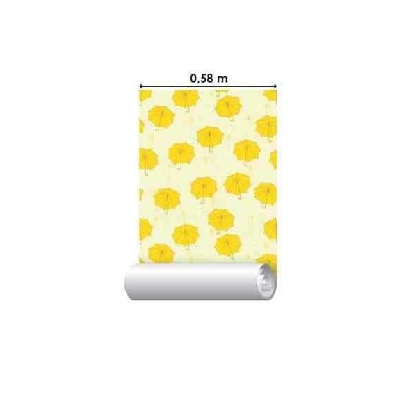 Papel de Parede Adesivo Guarda Chuva Amarelo Séries 64563
