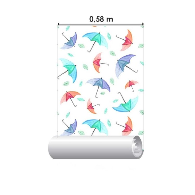 Papel de Parede Adesivo Guarda-chuvas em...