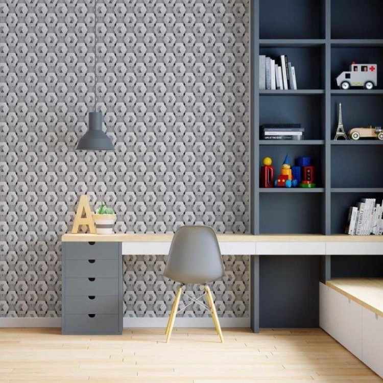 Papel de Parede Adesivo Hexágonos 3D N06165