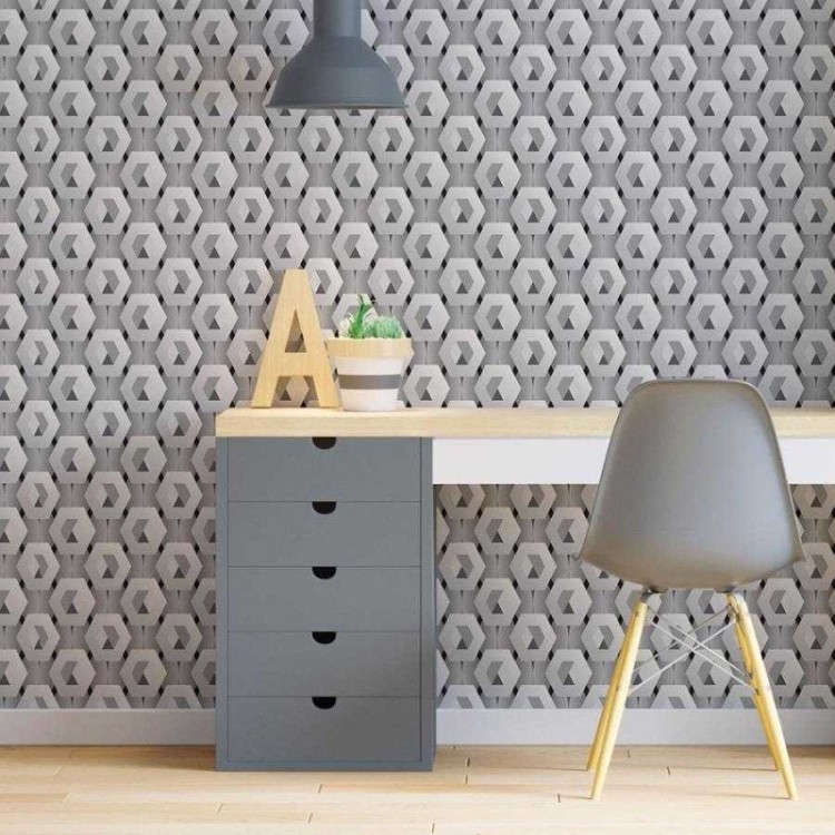 Papel de Parede Adesivo Hexágonos 3D N06165