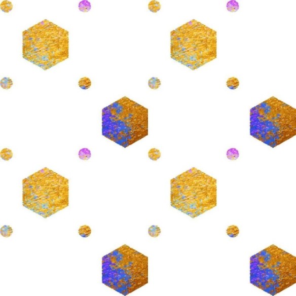 Papel de Parede Adesivo Hexágonos Aquarelados Dourado N05243