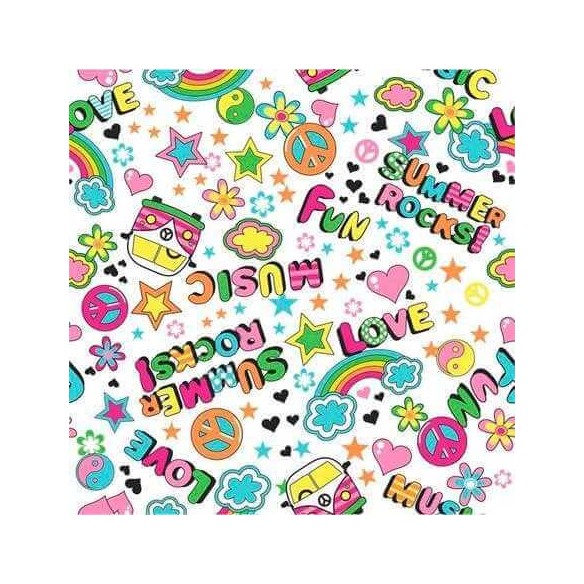 Papel de Parede Adesivo Hippie Colorido Jovem 48936526