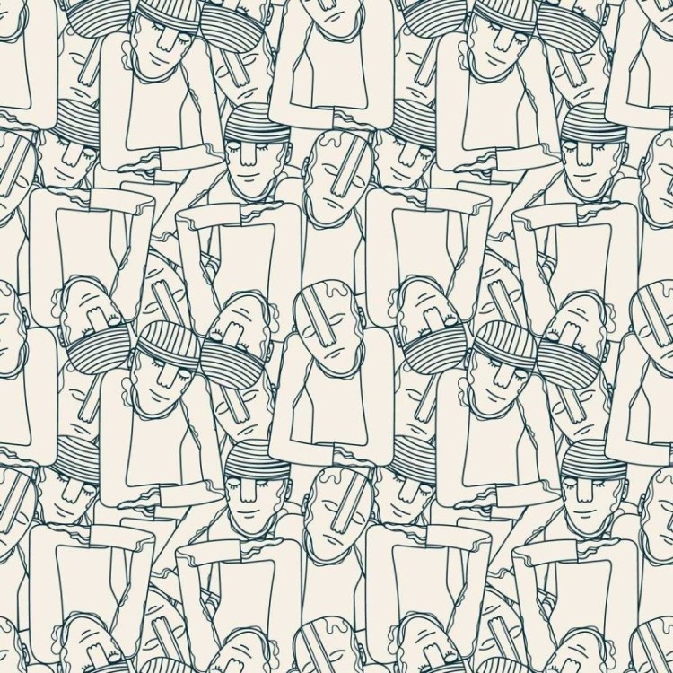 Papel de Parede Adesivo Homens Arte Moderna N04082