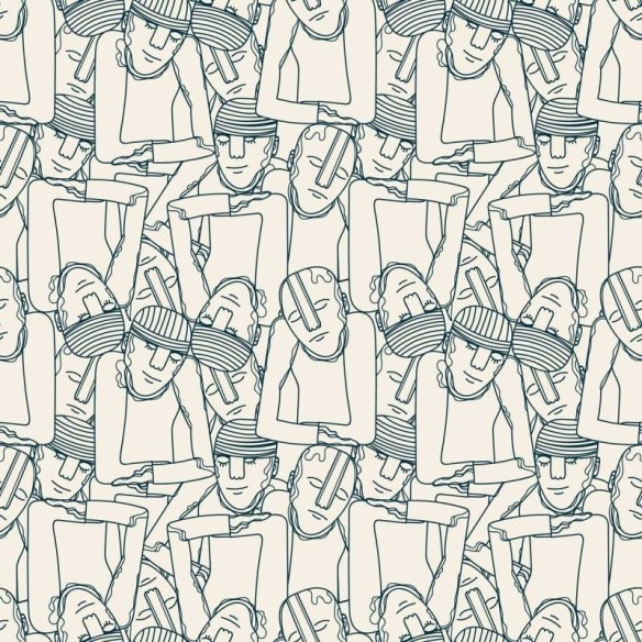 Papel de Parede Adesivo Homens Arte Moderna N04082