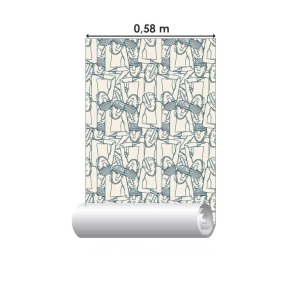 Papel de Parede Adesivo Homens Arte Moderna N04082