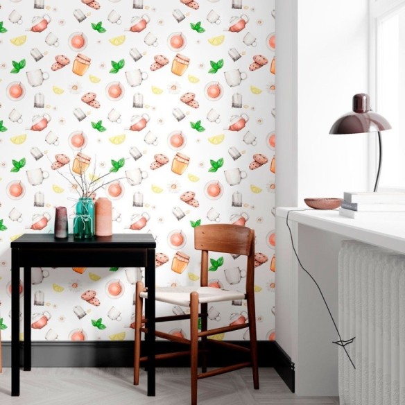 Papel de Parede Adesivo Hora do Chá N012150