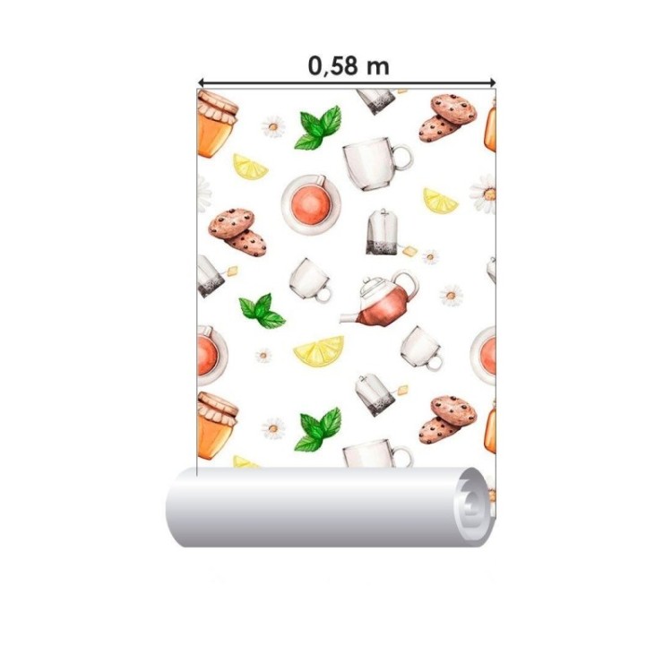 Papel de Parede Adesivo Hora do Chá N012150