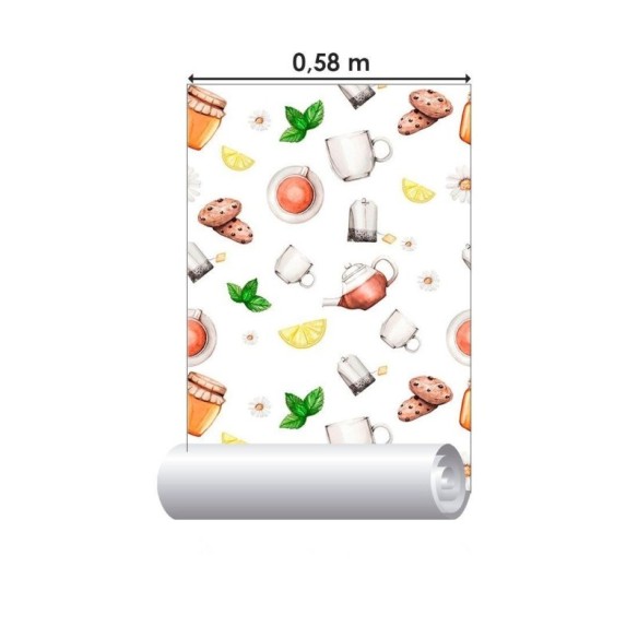 Papel de Parede Adesivo Hora do Chá N012150