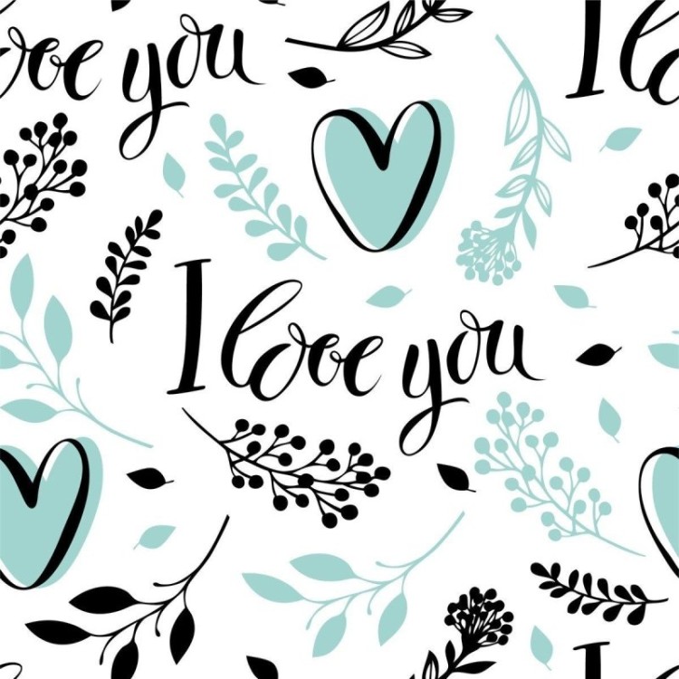 Papel de Parede Adesivo I Love You  N012057