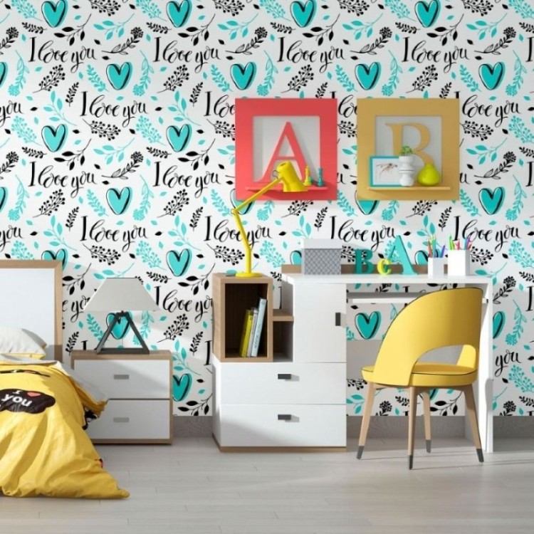 Papel de Parede Adesivo I Love You  N012057