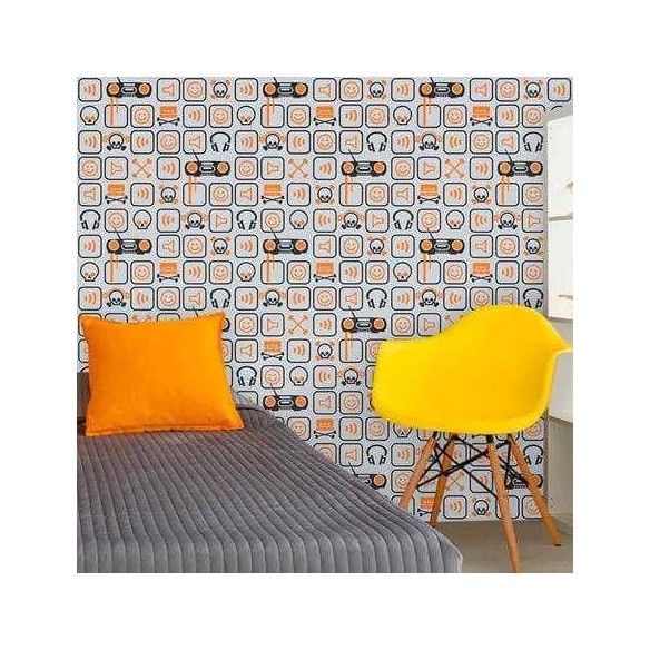 Papel de Parede Adesivo Ícones 374