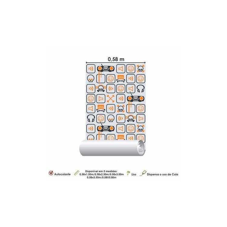 Papel de Parede Adesivo Ícones 374