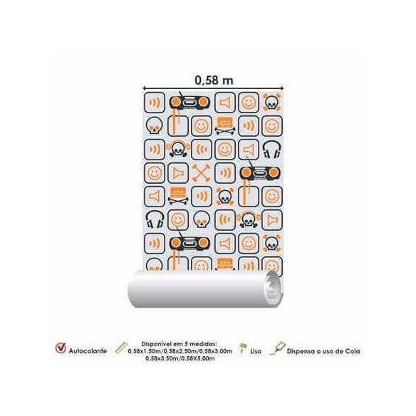 Papel de Parede Adesivo Ícones 374