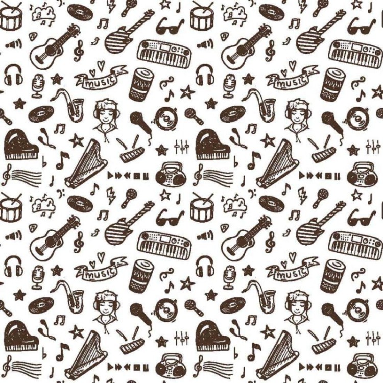 Papel de Parede Adesivo Ícones Música 251418574