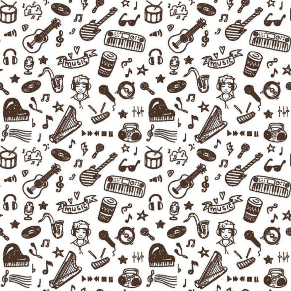 Papel de Parede Adesivo Ícones Música 251418574