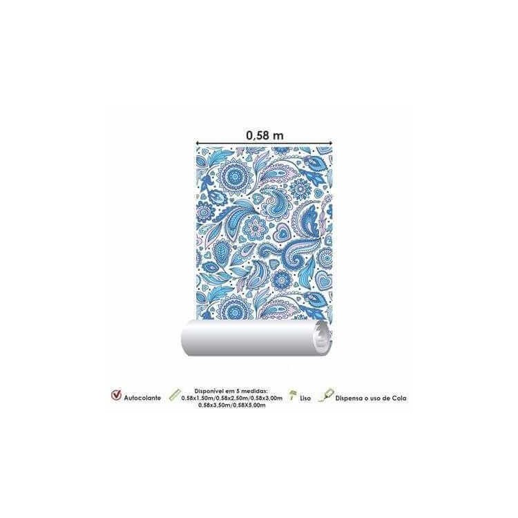 Papel de Parede Adesivo Indiano azul 177258074