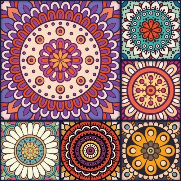 Papel de Parede Adesivo Indiano Mandala Colorido N015038
