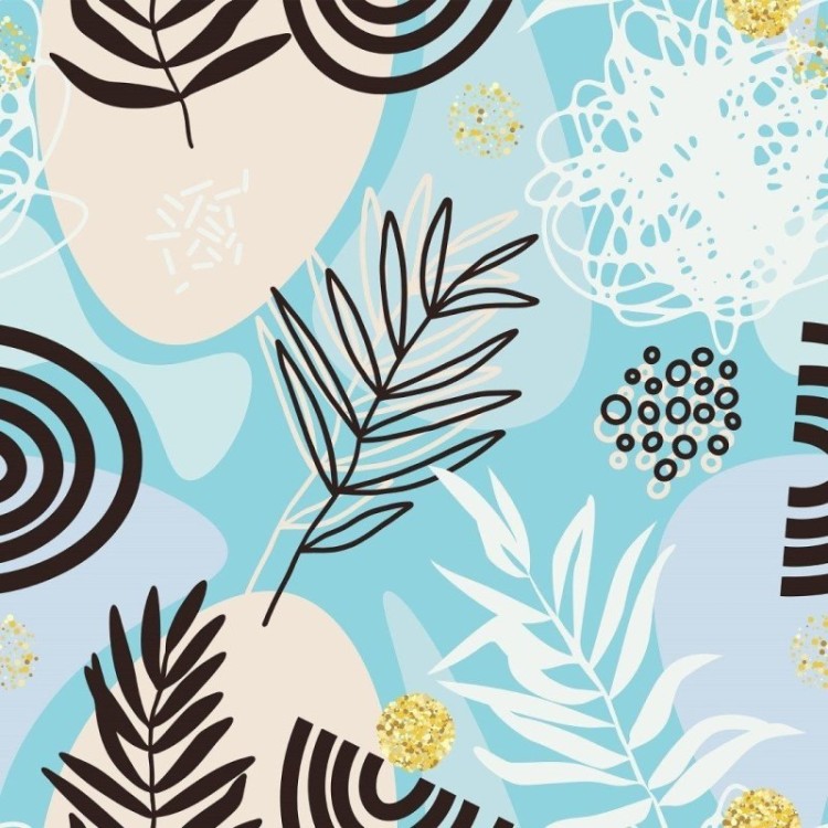 Papel de Parede Adesivo abstrato folhas N014057