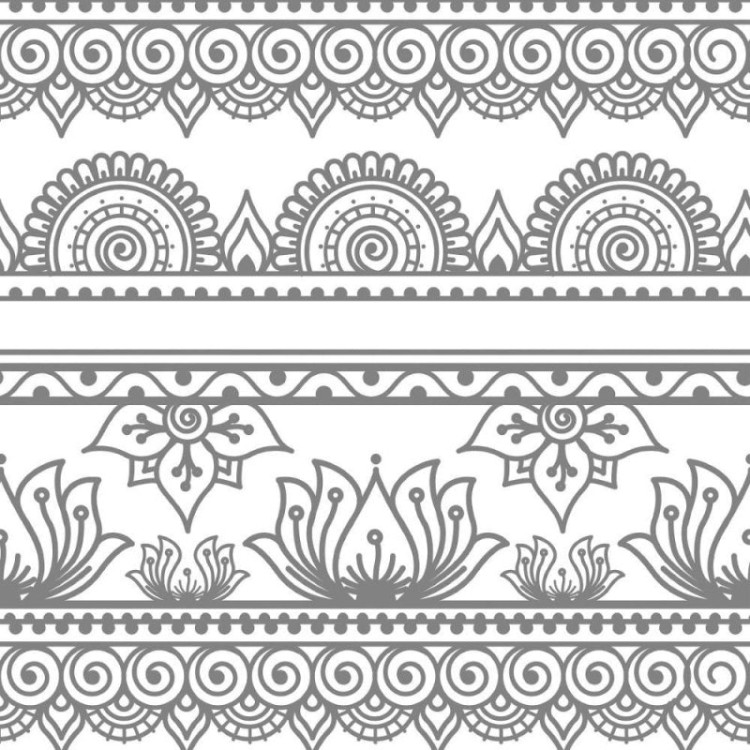 Papel de Parede Adesivo Indiano Mandala Colorir...