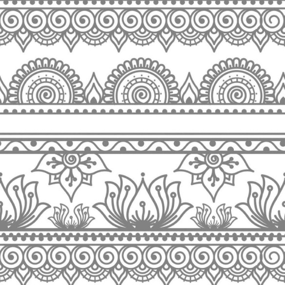 Papel de Parede Adesivo Indiano Mandala Colorir N015037