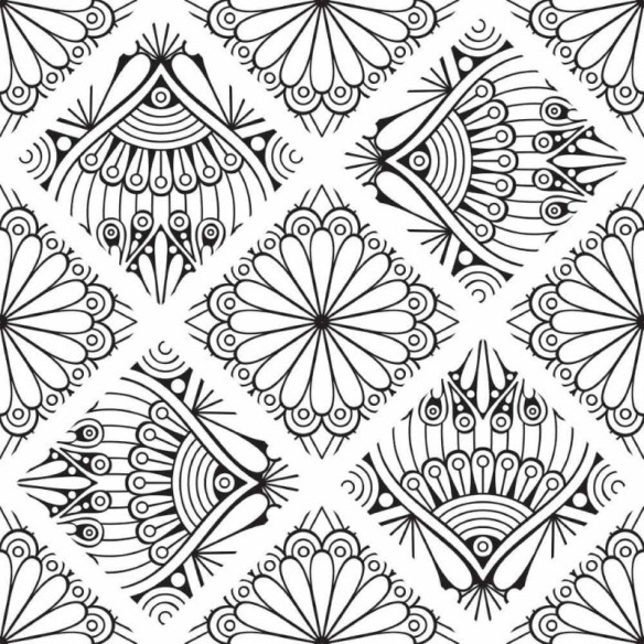 Papel de Parede Adesivo Indiano Mandala Colorir N015041