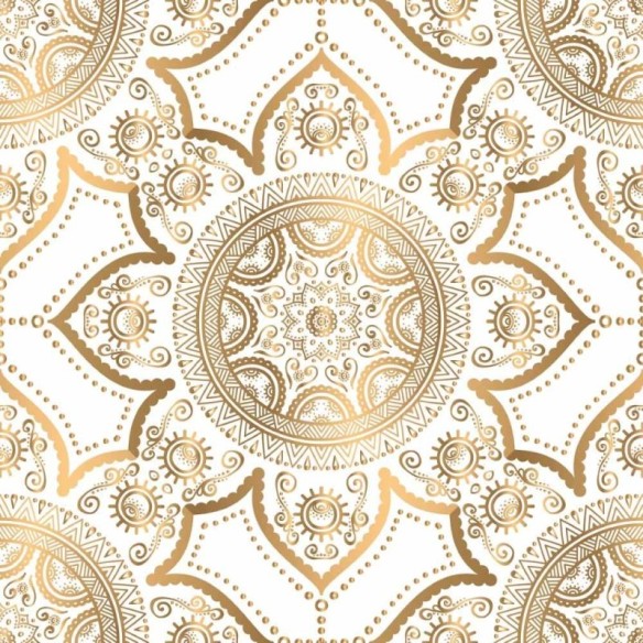 Papel de Parede Adesivo Indiano Mandala Gold N015081