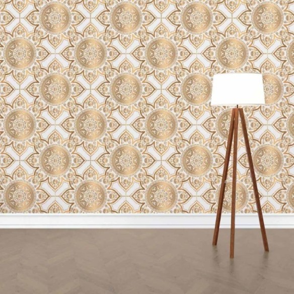 Papel de Parede Adesivo Indiano Mandala Gold N015081