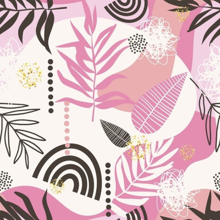 Papel de Parede Adesivo abstrato folhas N014058