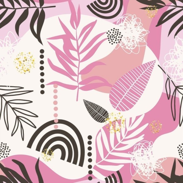 Papel de Parede Adesivo abstrato folhas N014058